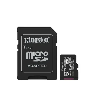 Kingston Canvas Select Plus  |  128 ГБ  |  microSD  |  Класс флэш-памяти Class 10, UHS-I, U1 / U3, видео класс 10 / 30, A1