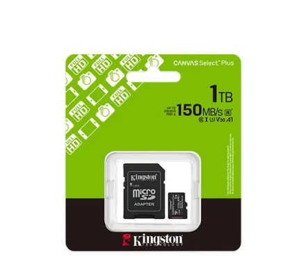 Kingston atmiņas karte  |  Canvas Select Plus  |  1000 GB  |  microSD  |  Flash atmiņas klase Klase 10, UHS-I, U1 / U3, video klase 10 / 30, A1