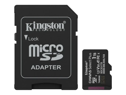 Kingston atmiņas karte  |  Canvas Select Plus  |  1000 GB  |  microSD  |  Flash atmiņas klase Klase 10, UHS-I, U1 / U3, video klase 10 / 30, A1