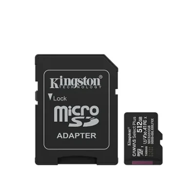 Kingston Canvas Select Plus  |  512 GB  |  microSD  |  Flash atmiņas klase Klase 10, UHS-I, U1 / U3, video klase 10 / 30, A1