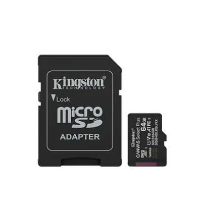 Kingston Canvas Select Plus  |  64 GB  |  microSD  |  Flash memory class Class 10, UHS-I, U1 / U3, video class 10 / 30, A1