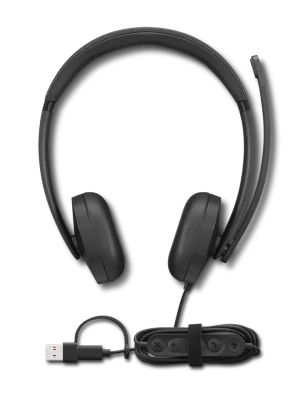 Lenovo Wired VoIP Austiņas 5000 (Teams)  |  Iebūvēts mikrofons  |  USB Type-A, USB Type-C  |  Melns