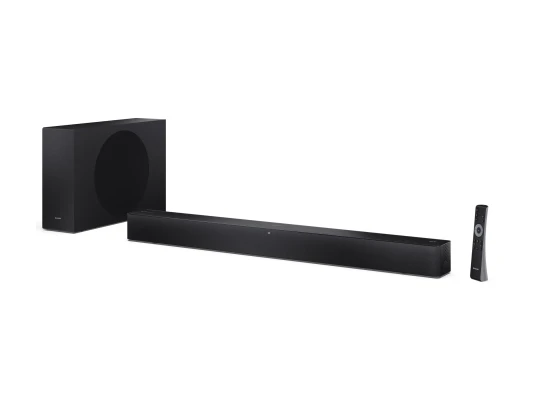 Sharp 2.1 Dolby Atmos / DTS Virtual:X Звуковая панель с тонким беспроводным сабвуфером  |  HT-SBW310  |  330 Вт  |  Bluetooth  |  Черный  |  Беспроводное соединение