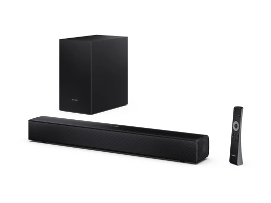 Sharp Компактная 2.1 Звуковая панель с беспроводным сабвуфером  |  HT-SBW121  |  240 Вт  |  Bluetooth  |  Черный  |  Беспроводное соединение