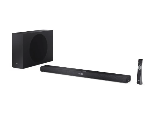 Sharp 2.1ch Ультратонкая Dolby Atmos / DTS Virtual: X Звуковая панель с беспроводным сабвуфером  |  HT-SBW320  |  360 Вт  |  Bluetooth  |  Черный  |  Беспроводное соединение