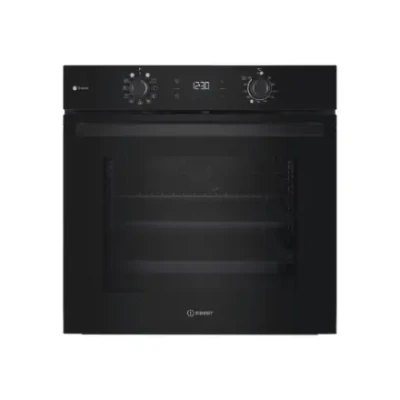 INDESIT Oven  |  IO K58HS B  |  71 L  |  Electric  |  Hydrolytic  |  Electronic  |  Height 59.5 cm  |  Width 59.5 cm  |  Black