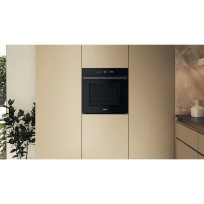 Whirlpool Oven  |  WOI4S8PM0SBA  |  73 L  |  Electric  |  Pyrolytic / Hydrolytic  |  Electronic  |  Steam function  |  Height 59.7 cm  |  Width 59.5 cm  |  Black