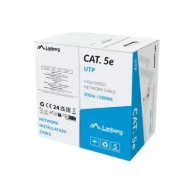 Lanberg  |  LAN Cable Cat.5E 305M Solid CCA Grey Fluke Passed  |  LCU5-15CC-0305-S