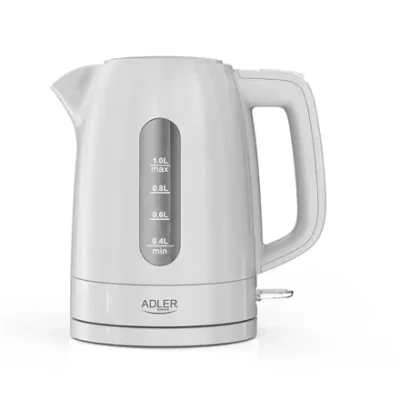 Adler Kettle  |  AD 1380w  |  Electric  |  2200 W  |  1 L  |  Polypropylene  |  360° rotational base  |  White