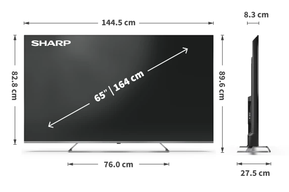 Sharp 4K Ultra HD QLED MiniLED TV  |  65JP7265E  |  55  |  Smart TV  |  Google TV  |  UHD