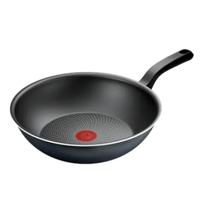TEFAL Pan  |  H0561942  |  Wok  |  Diameter 28 cm  |  Suitable for induction hob  |  Fixed handle  |  Black