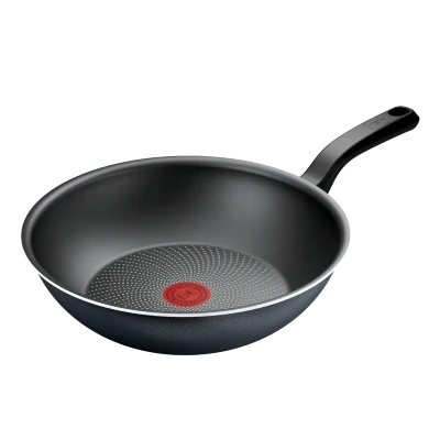TEFAL Pan  |  H0561942  |  Wok  |  Diameter 28 cm  |  Suitable for induction hob  |  Fixed handle  |  Black