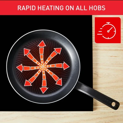TEFAL Pan  |  H0561942  |  Wok  |  Diameter 28 cm  |  Suitable for induction hob  |  Fixed handle  |  Black
