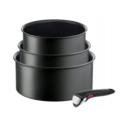 TEFAL Pot Set, 4 pcs  |  L7649453 Ingenio Ultimate  |  16 / 18 / 20 cm  |  Aluminum  |  Black