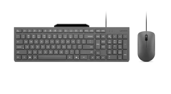 Lenovo 310 USB-A Wired Combo US English  |  Keyboard and Mouse Set  |  Wired  |  Mouse included  |  US English  |  Luna Grey