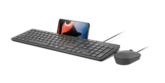 Lenovo 310 USB-A Wired Combo US English  |  Keyboard and Mouse Set  |  Wired  |  Mouse included  |  US English  |  Luna Grey