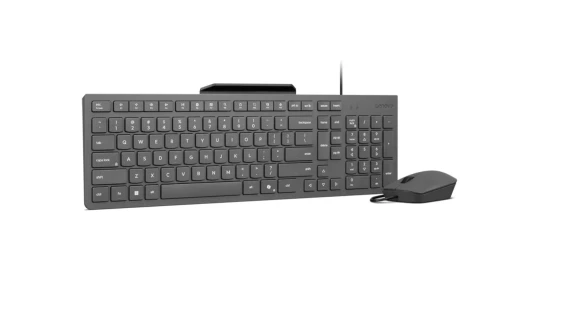 Lenovo 310 USB-A Wired Combo US English  |  Keyboard and Mouse Set  |  Wired  |  Mouse included  |  US English  |  Luna Grey