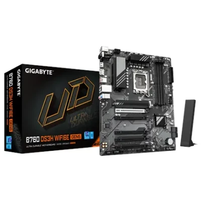 Gigabyte B760 DS3H WF6E GEN5  |  Processor family Intel  |  Processor socket LGA1700  |  DDR5  |  Supported hard disk drive interfaces M.2, SATA  |  Number of SATA connectors 4