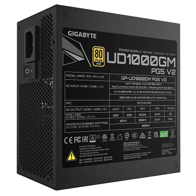 Gigabyte Power Supply, ATX 12V v3.1  |  UD1000GM PG5 V2  |  1000 W