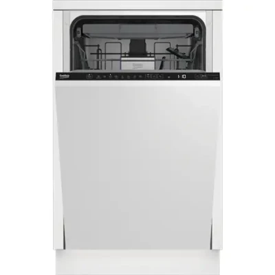 BEKO Dishwasher  |  DIS46120  |  Built-in  |  Width 45 cm  |  Number of place settings 11  |  Number of programs 6  |  Energy efficiency class E  |  Display  |  White
