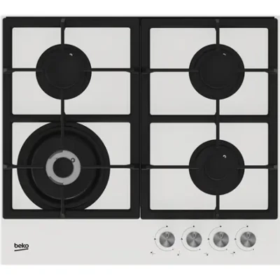 BEKO Hob  |  HILW64225SW  |  Gas  |  Number of burners / cooking zones 4  |  Knob  |  White