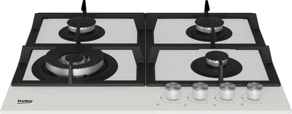 BEKO Hob  |  HILW64225SW  |  Gas  |  Number of burners / cooking zones 4  |  Knob  |  White