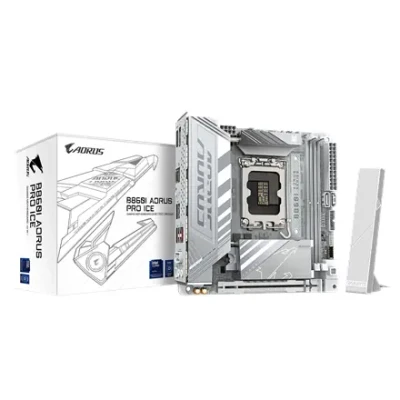 Gigabyte B860I AORUS PRO ICE  |  Procesora ģimene Intel  |  Procesora sockets LGA1851  |  DDR5  |  Atbalstītās cietā diska interfeisa SATA, M.2  |  SATA savienotāju skaits 2