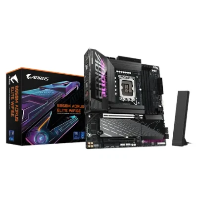 Gigabyte B860M AORUS ELITE WIFI6E  |  Procesora ģimene Intel  |  Procesora sockets LGA1851  |  DDR5  |  Atbalstītās cietā diska interfeisa SATA, M.2  |  SATA savienotāju skaits 4