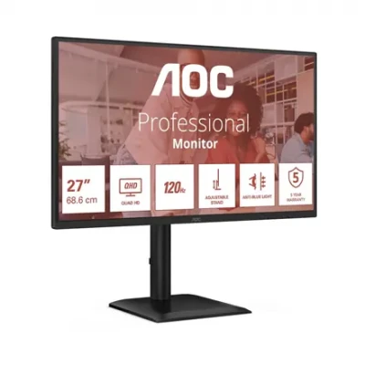 AOC  |  Q27E4CV  |  27 "  |  IPS  |  QHD  |  16:9  |  120 Гц  |  4 мс  |  2560 x 1440 пикселей  |  350 кд / м²  |  Количество HDMI портов 1  |  Черный