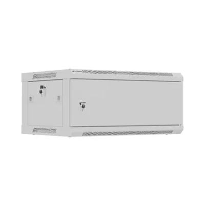 Lanberg Wall mounted installation cabinet 19" 4U 600X450  |  WF01-6404-00S  |  Gray