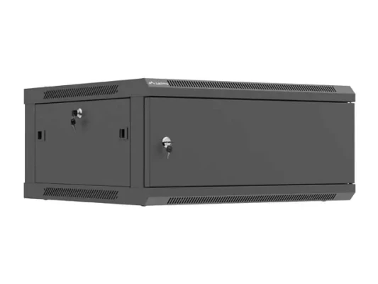 Lanberg Wall mounted installation cabinet 19" 4U 600X600  |  WF01-6604-00B  |  Black