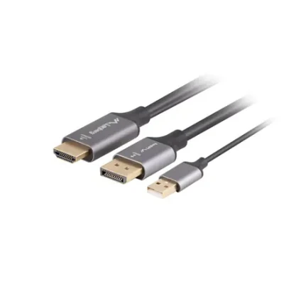 Lanberg HDMI (M) uz Displayport (M) kabelis 4K, Melns  |  CA-HDDP-20CU-0018-BK  |  1.8 m