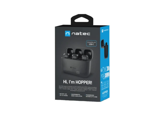 Natec  |  Портативный микрофон Lavier USB-C, 2 шт  |  Понижение шума  |  Черный