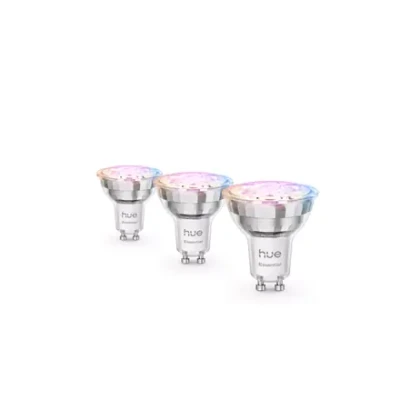 Philips Hue E WCA 345 GU10 3P EU  |  E27  |  8 W  |  16 million colors, White and colored light