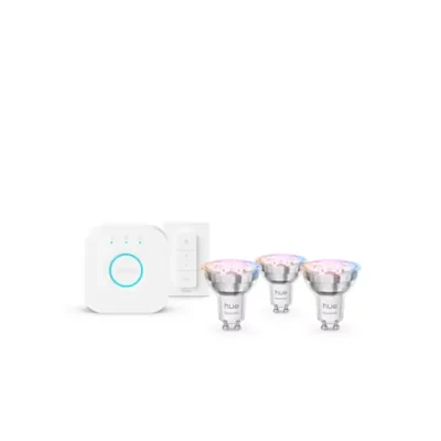 Philips Hue E WCA 345 GU10 3kit SW EU  |  GU10  |  4.7 W  |  16 miljoni krāsu, baltā un krāsainā gaismā