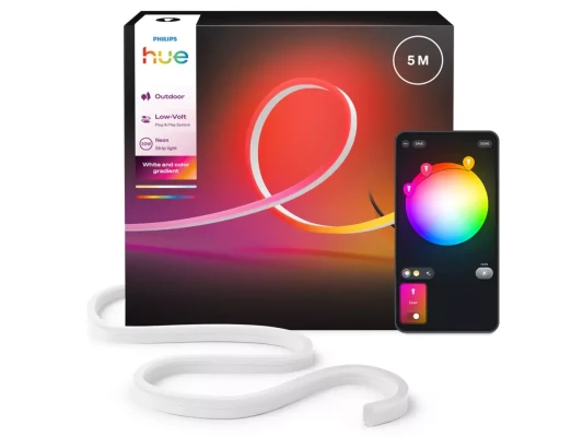 Philips Hue Neon Lightstrip for outdoor use, 5 m  |  30 W  |  Bluetooth, Zigbee