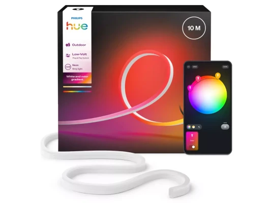 Philips Hue Neon Lightstrip for outdoor use, 10 m  |  30 W  |  Bluetooth, Zigbee