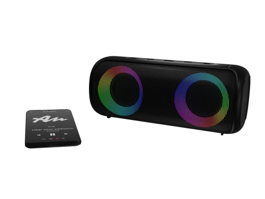Audictus Speakers  |  Aurora Pro Tws RGB  |  20 W  |  Waterproof  |  Bluetooth  |  Black  |  Wireless connection