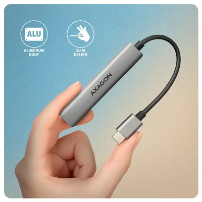 AXAGON ALU STRIP USB-C 4 port hub  |  HUE-STC