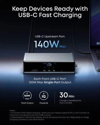 Anker Prime Charging Docking Station 140W, Gray