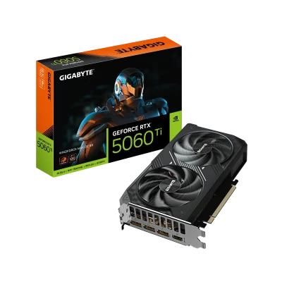 Gigabyte GeForce RTX 5060 Ti WINDFORCE MAX OC 8G  |  NVIDIA  |  8 GB  |  GeForce RTX 5060 Ti  |  GDDR7  |  HDMI ports quantity 1  |  PCI-E 5.0