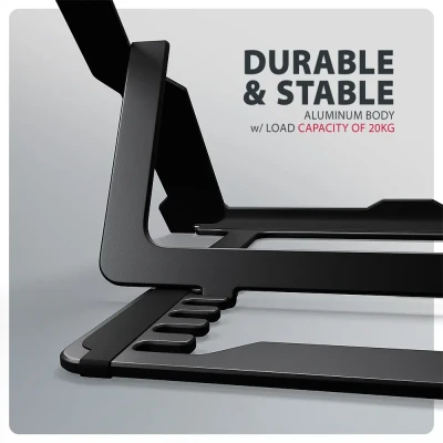 AXAGON STND-LAB stand for laptops and tablets  |  Adjustable Height, Angle  |  10-17.3 "  |  Maximum weight (capacity) 20 kg  |  Black