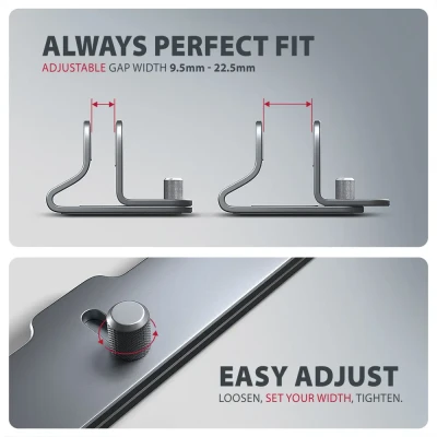 AXAGON STND-VG vertical stand for laptops and tablets  |  Adjustable width  |  10-17.3 "  |  Grey