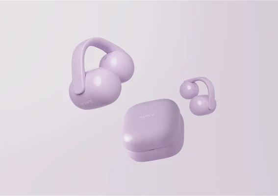 Sony LinkBuds WF-LC900 Clip Open-Ear austiņas, Lavanda  |  Sony