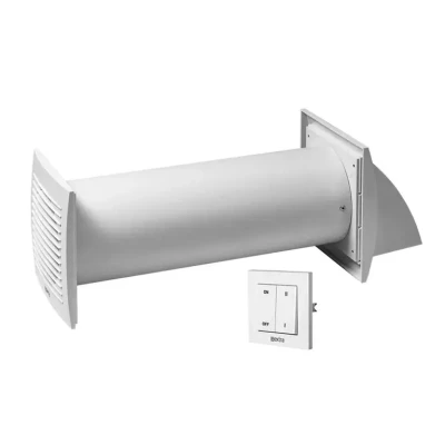 Wall-mounted recuperator E-EXTRA EER100WP, DN100, with wiring and switches  |  Europlast