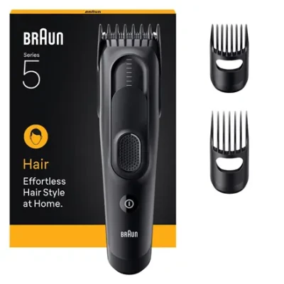 Braun Hair Clipper  |  HC5530 Series 5  |  Cordless  |  Number of length steps 17  |  Black