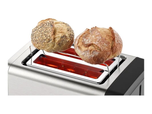 Bosch  |  DesignLine Toaster  |  TAT4P420  |  Power 970 W  |  Number of slots 2  |  Housing material Stainless Steel  |  Stainless steel / Black