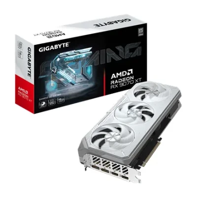 Gigabyte Radeon RX 9070 XT GAMING OC ICE 16G  |  AMD  |  16 GB  |  Radeon RX 9070 XT  |  GDDR6  |  HDMI ports quantity 2  |  PCI-E 5.0