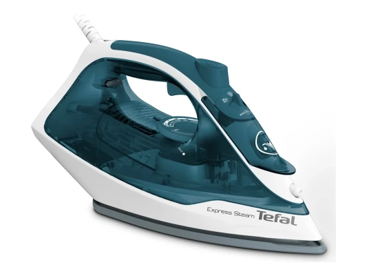TEFAL  |  FV2839E0  |  Steam Iron  |  2400 W  |  Water tank capacity 270 ml  |  Continuous steam 40 g / min  |  Steam boost performance 185 g / min  |  Blue / White