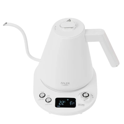 Adler  |  Kettle  |  AD 1349w  |  Electric  |  1100 W  |  1 L  |  Stainless Steel  |  360° rotational base  |  White